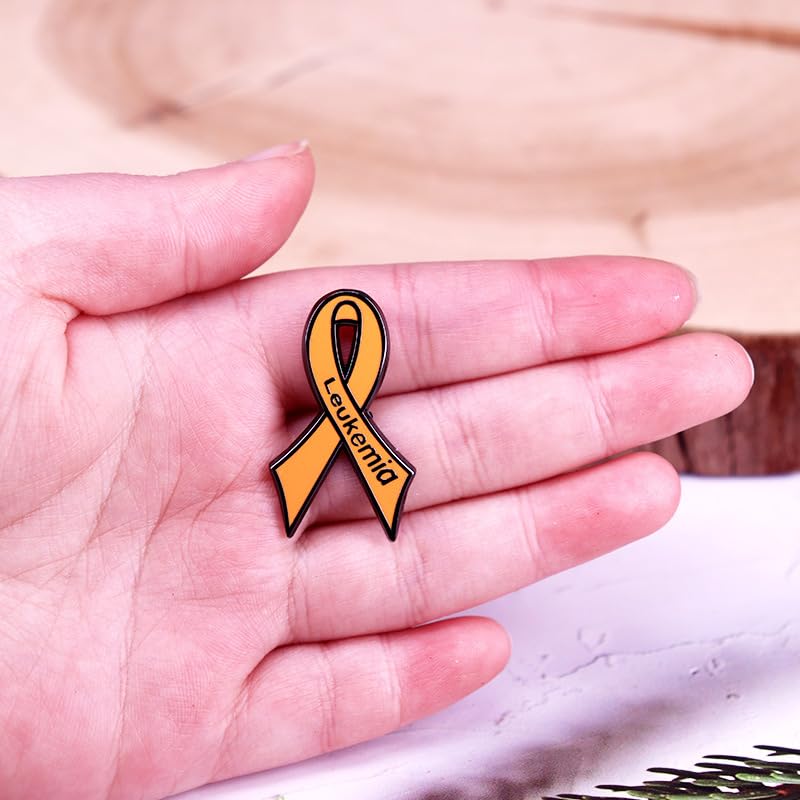 Orange Ribbon Lapel Pin Leukemia Awareness Ribbon Lapel Pin for Supporting Leukemia & Lymphoma Awareness