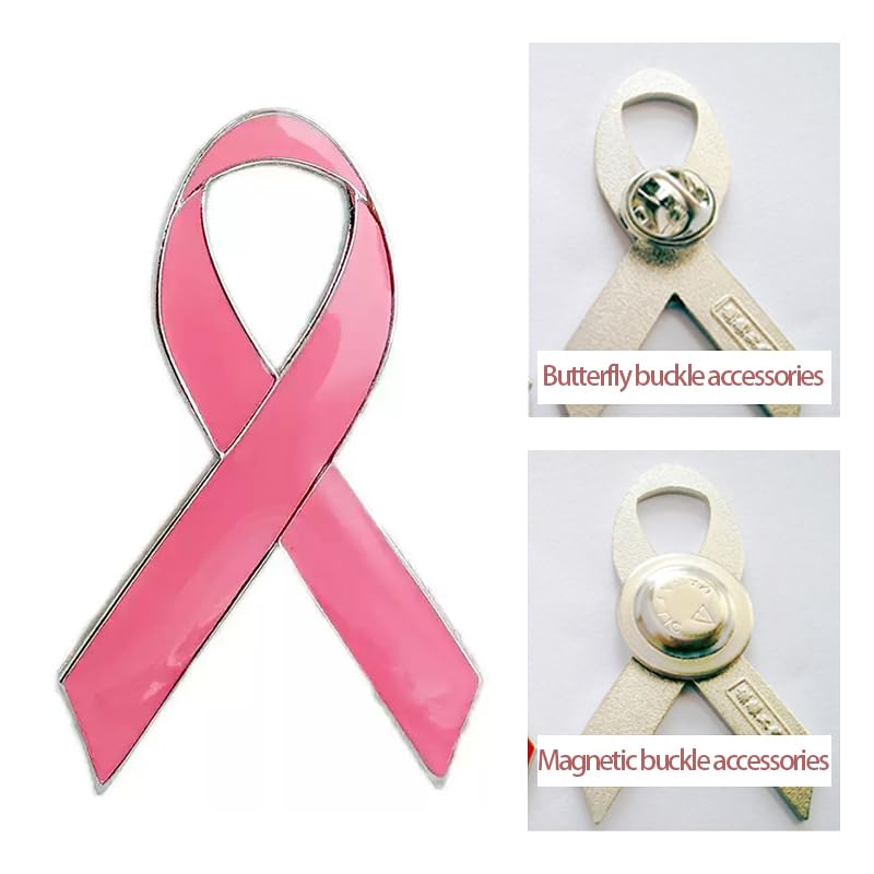 CMajor Pink Ribbon Breast Cancer Awareness Magnetic Badge Lapel Pin