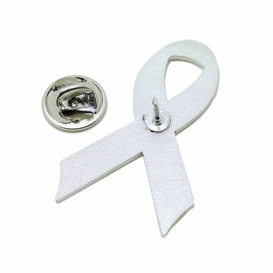 Bone Cancer Awareness Pins - White Ribbon Pin