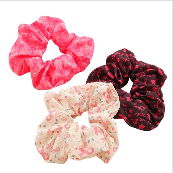 Pink Ribbon Charity Scrunchies - Breast Health Awareness Special Edition Hair Accessories