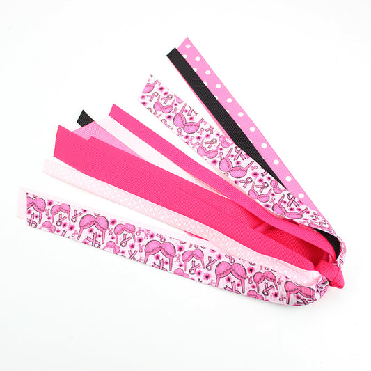 Breast Cancer Awareness Hair Ties for Women Girl Glitter Pink Ribbon Ponytail Holders Hair Accessories Elastic Hair Bands Ropes for Party Fundraising Event