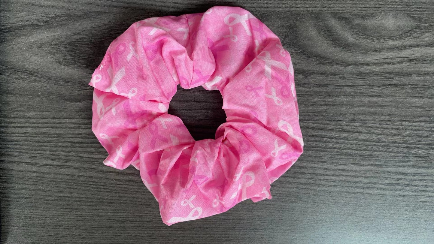 Pink Ribbon Charity Scrunchies - Breast Health Awareness Special Edition Hair Accessories