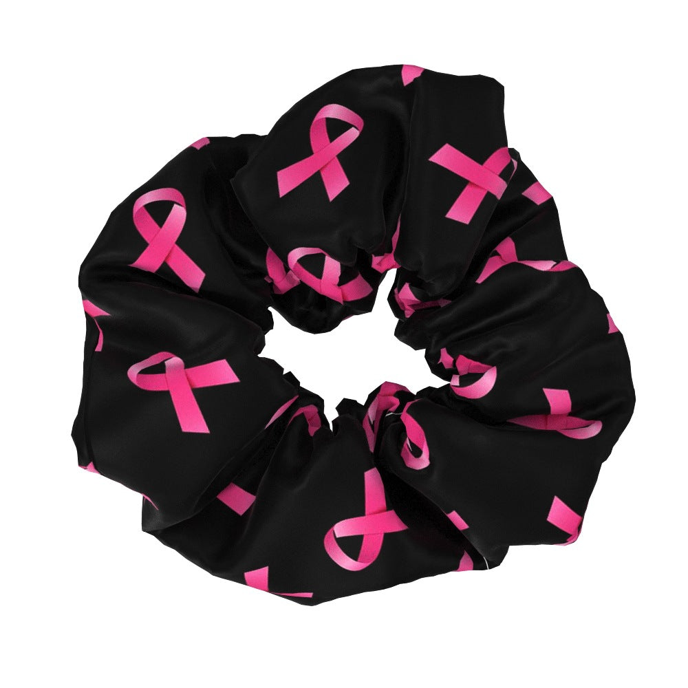 Pink Ribbon Bow Scrunchies - Chic Fabric Versatile Hair Tie for Women, Sweet Hair Accessories
