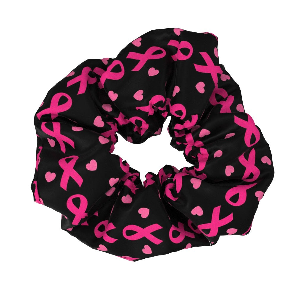 Pink Ribbon Bow Scrunchies - Chic Fabric Versatile Hair Tie for Women, Sweet Hair Accessories