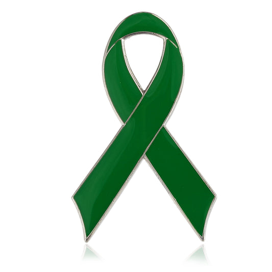 CMajor Childhood Depression Awareness Flat Green Ribbon Pins (Wholesale)
