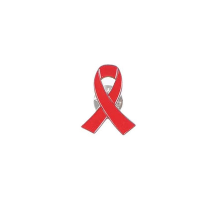 Awareness Red Ribbon Enamel Lapel Pin