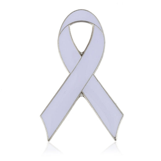 Bone Cancer Awareness Pins - White Ribbon Pin