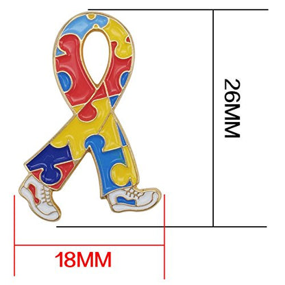 CMajor Autism Awareness Puzzle Piece Walk Enamel Lapel Pins 1inch