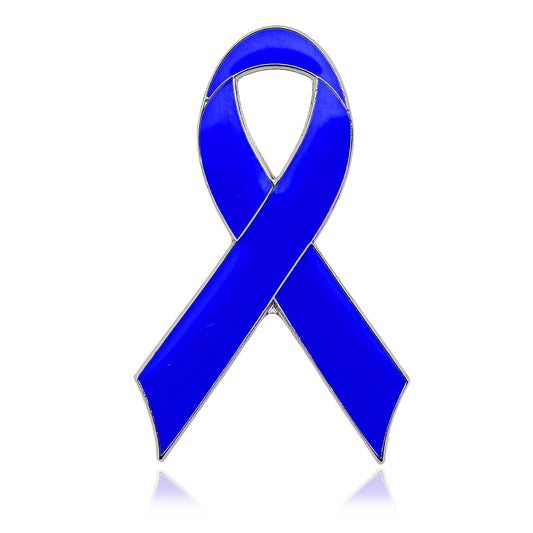 Dark Blue Satin Awareness Ribbons Lapel Pins