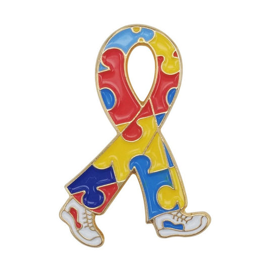 CMajor Autism Awareness Puzzle Piece Walk Enamel Lapel Pins 1inch