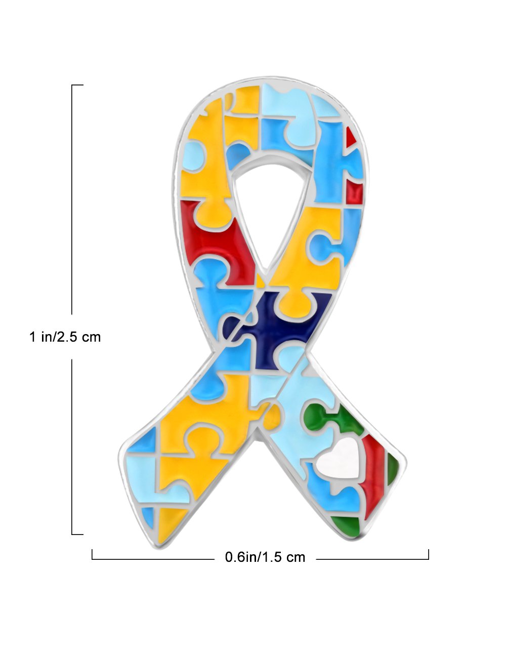 CMajor Autism Awareness Ribbon Puzzle Piece Enamel Lapel Pin
