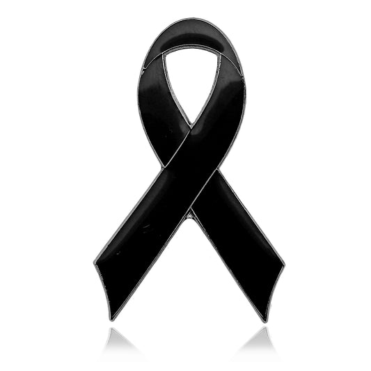 Black Ribbon Awareness Enamel Lapel Pin Religious Spiritual Pin Brooch