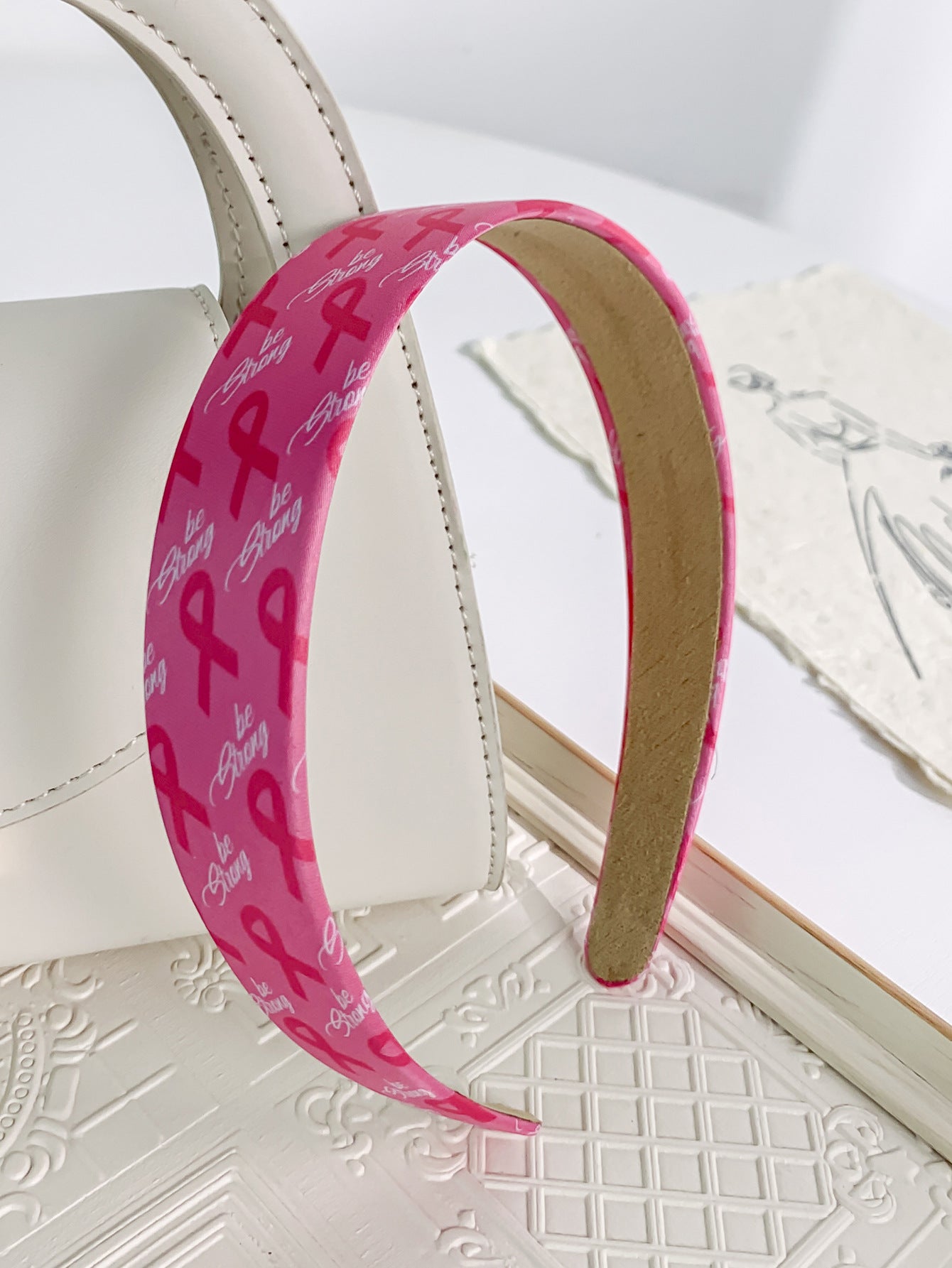Breast Cancer Awareness Headband for Women Girls Pink Ribbon Hairband Ribbon Wide Hair Hoop Survivor Support Headwear Hair Accessories for Anti-Cancer Public Welfare Activities Supplies