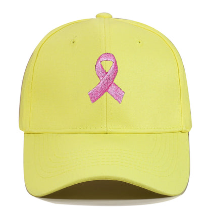 Breast Cancer Awareness Pink Ribbon Unisex Summer Outdoor Sports Hat Embroidered Scarf Pattern Structured Baseball Cap Wholesale