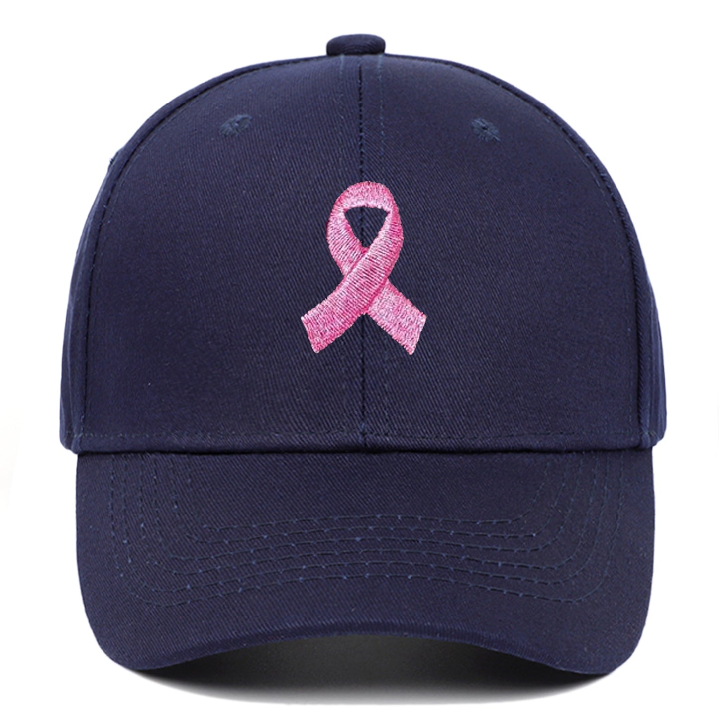 Breast Cancer Awareness Pink Ribbon Unisex Summer Outdoor Sports Hat Embroidered Scarf Pattern Structured Baseball Cap Wholesale