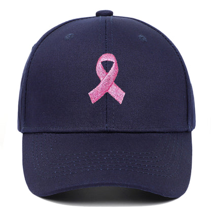 Breast Cancer Awareness Pink Ribbon Unisex Summer Outdoor Sports Hat Embroidered Scarf Pattern Structured Baseball Cap Wholesale
