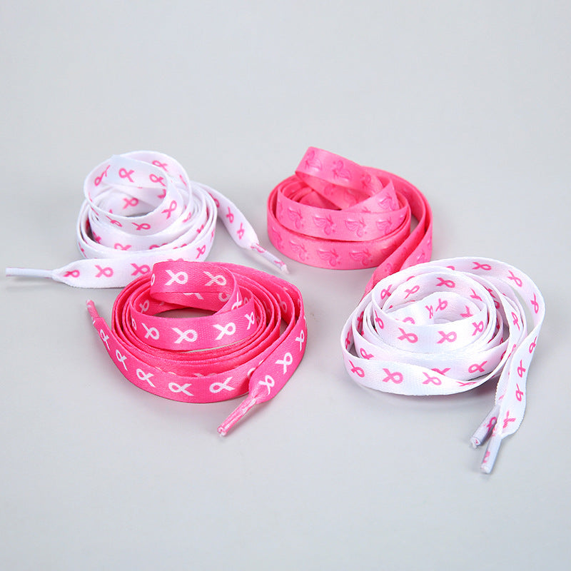 Breast Cancer Awareness Shoelaces 120cm Pink Ribbon Shoelace For Runners And Marathons Athletic Strings Sneaker Tennis Sneaker Pack Of 10pcs Wholesale