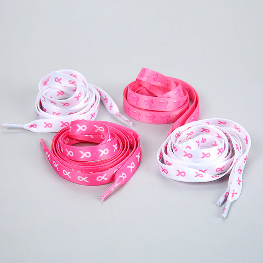 Breast Cancer Awareness Shoelaces 120cm Pink Ribbon Shoelace For Runners And Marathons Athletic Strings Sneaker Tennis Sneaker Pack Of 10pcs Wholesale