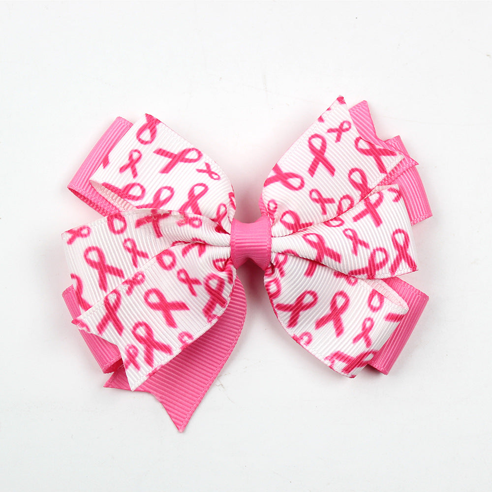 Breast Cancer Awareness Hair Ties for Women Girl Glitter Pink Ribbon Ponytail Holders Hair Accessories Elastic Hair Bands Ropes for Party Fundraising Event