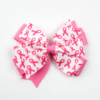 Breast Cancer Awareness Hair Ties for Women Girl Glitter Pink Ribbon Ponytail Holders Hair Accessories Elastic Hair Bands Ropes for Party Fundraising Event
