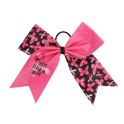 Breast Cancer Awareness Leather Hair Ties and Pink Ribbon Hair Accessories for Charity Events & Festivals Wholesale MOQ 500pcs