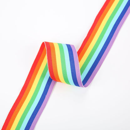 Rainbow Webbing Medal Lanyards Neck Straps Trimming Accessories for Bags and Garments Polyester Plain Weave Striped Color-Striped Webbing Wholesale