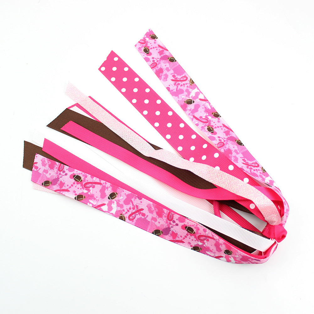 Breast Cancer Awareness Hair Ties for Women Girl Glitter Pink Ribbon Ponytail Holders Hair Accessories Elastic Hair Bands Ropes for Party Fundraising Event