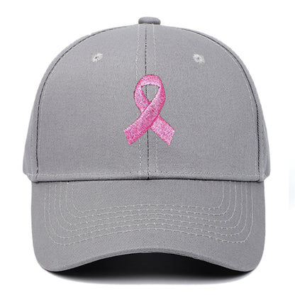 Breast Cancer Awareness Pink Ribbon Unisex Summer Outdoor Sports Hat Embroidered Scarf Pattern Structured Baseball Cap Wholesale