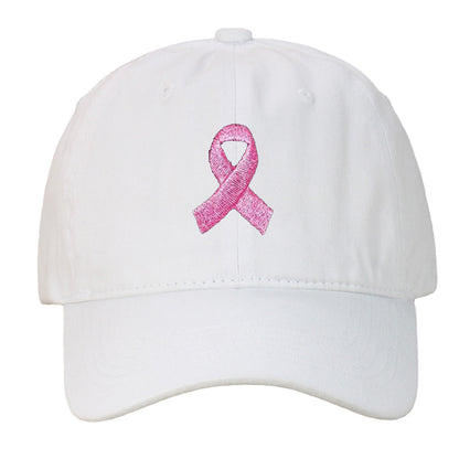 Breast Cancer Awareness Pink Ribbon Embroidered Baseball Cap, Washed Cotton Snapback, Unisex Outdoor Casual Adjustable Sun Hat Hair Accessories