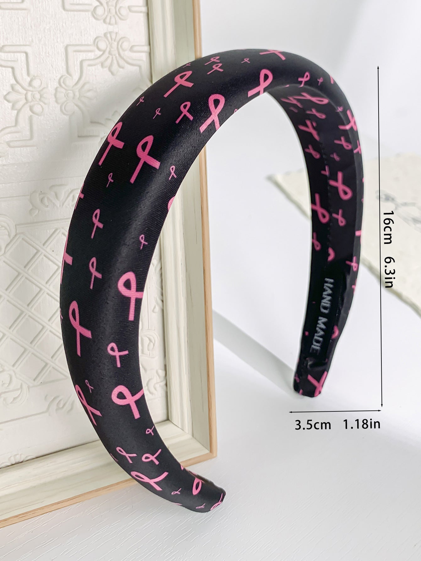 Breast Cancer Awareness Headband for Women Girls Pink Ribbon Hairband Ribbon Wide Hair Hoop Survivor Support Headwear Hair Accessories for Anti-Cancer Public Welfare Activities Supplies