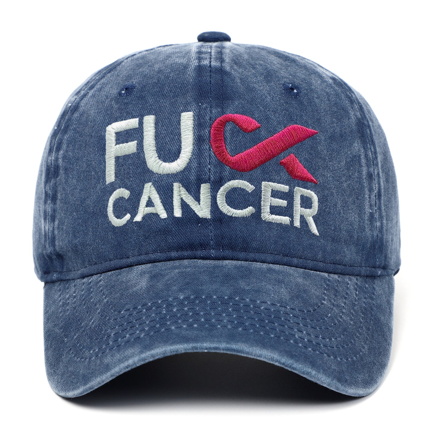 Breast Cancer Awareness Pink Ribbon Embroidered FUCK CANCER 6-Panel Snapback Cap - Hip Hop Style with Lettering, for Basketball & Outdoor Sun Protection Hat