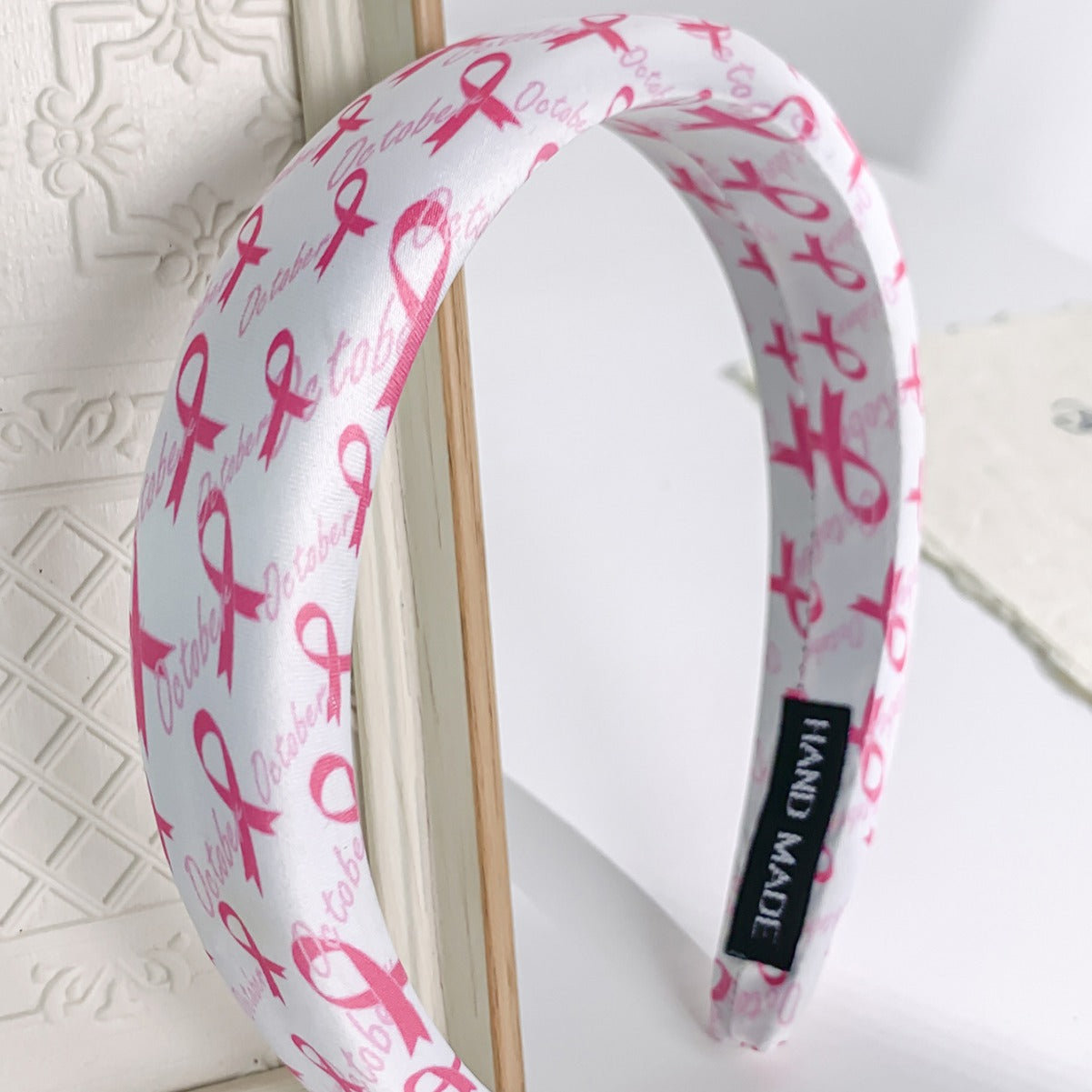 Breast Cancer Awareness Headband for Women Girls Pink Ribbon Hairband Ribbon Wide Hair Hoop Survivor Support Headwear Hair Accessories for Anti-Cancer Public Welfare Activities Supplies