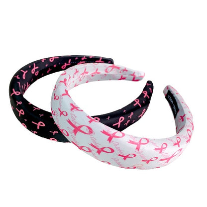 Breast Cancer Awareness Headband for Women Girls Pink Ribbon Hairband Ribbon Wide Hair Hoop Survivor Support Headwear Hair Accessories for Anti-Cancer Public Welfare Activities Supplies