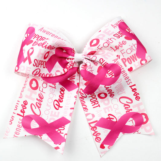Breast Cancer Awareness Hair Ties for Women Girl Glitter Pink Ribbon Ponytail Holders Hair Accessories Elastic Hair Bands Ropes for Party Fundraising Event