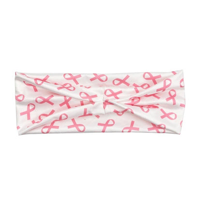 Breast Cancer Awareness Stretchy Headband for Women Girls Pink Ribbon Head Bandana Non-Slip Knotted Headbands Elastic Wide Cancer Survivor Sweatband Workout Sport Yoga Running Hair Accessories 3PCS