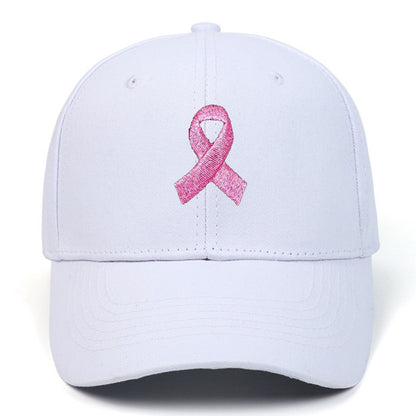 Breast Cancer Awareness Pink Ribbon Unisex Summer Outdoor Sports Hat Embroidered Scarf Pattern Structured Baseball Cap Wholesale