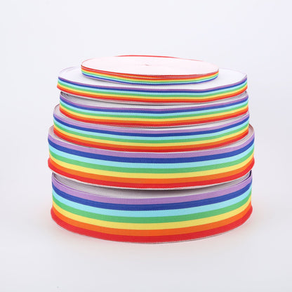 Rainbow Webbing Medal Lanyards Neck Straps Trimming Accessories for Bags and Garments Polyester Plain Weave Striped Color-Striped Webbing Wholesale