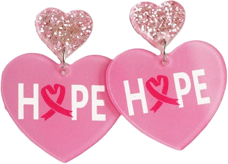 Pink Ribbon Breast Cancer Awareness Drop Earrings for Women