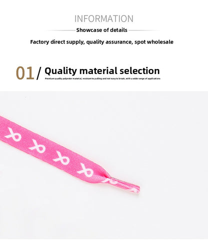 Breast Cancer Awareness Shoelaces 120cm Pink Ribbon Shoelace For Runners And Marathons Athletic Strings Sneaker Tennis Sneaker Pack Of 10pcs Wholesale