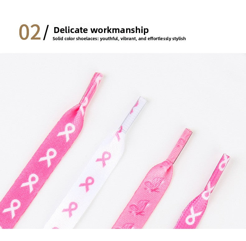 Breast Cancer Awareness Shoelaces 120cm Pink Ribbon Shoelace For Runners And Marathons Athletic Strings Sneaker Tennis Sneaker Pack Of 10pcs Wholesale